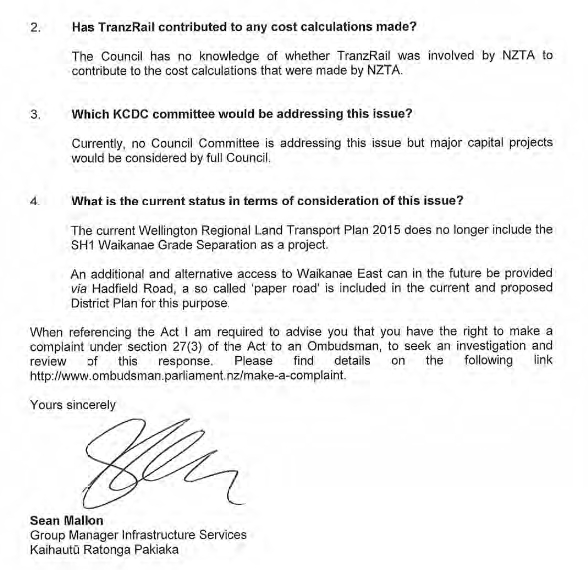 how much would an underpass under the Elizabeth Street level crossing