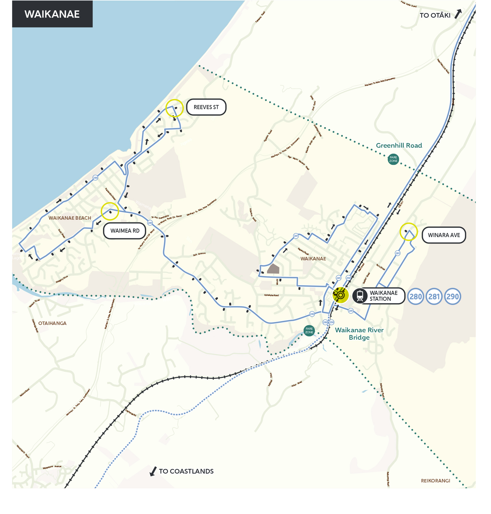 Waikanae bus route 281 has been altered to go around the Charles ...