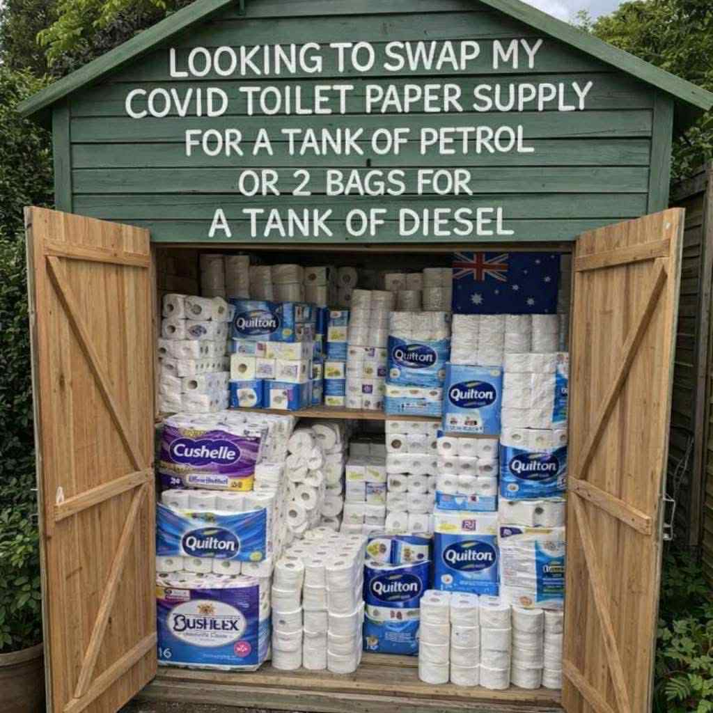 Swapper Paper amusement: want to swap the covid loo paper stock for a tank of fuel ...